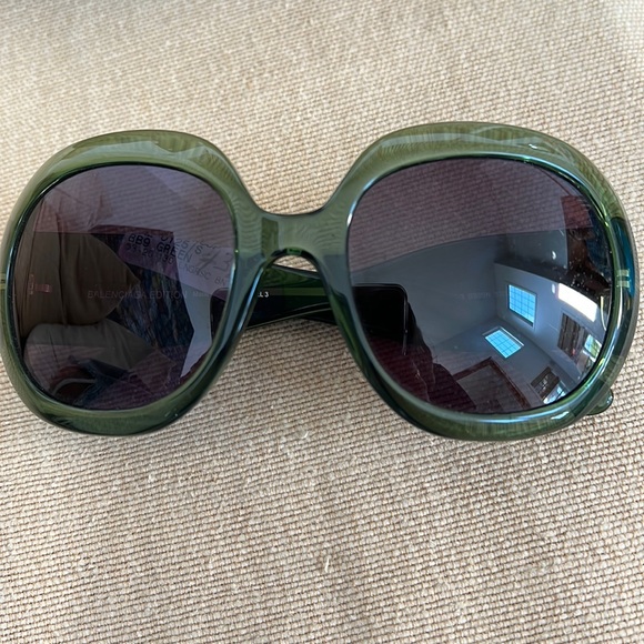 Green Retro Balenciaga Sunglasses - Picture 1 of 5